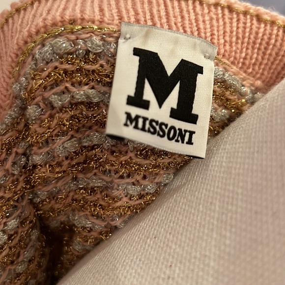 M Missoni Gold Silver Glitter Knit Skirt Suit Size 44 - Picture 12 of 17